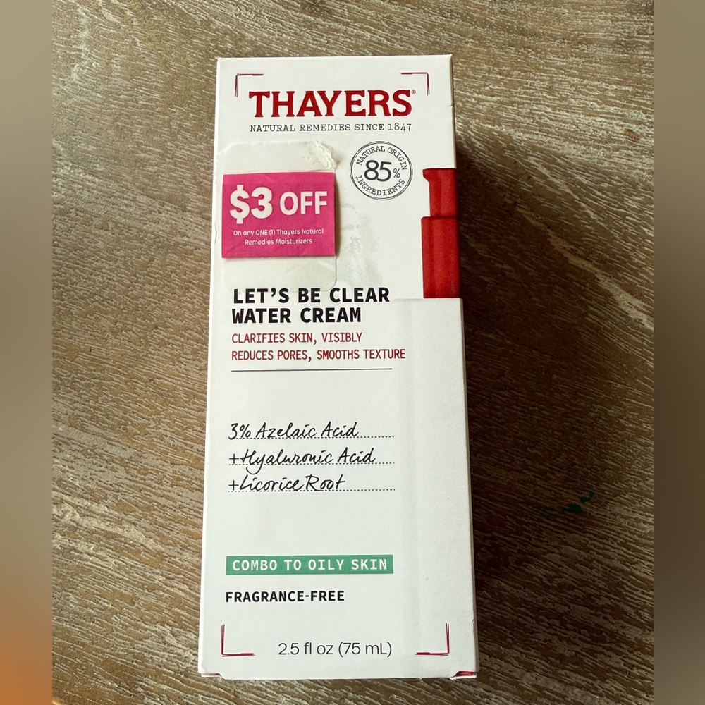 Thayers Let’s Be Clear Water Cream NWT